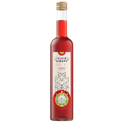 Sirup Jahoda &amp; Jasmín 1l Vlčie sirupy