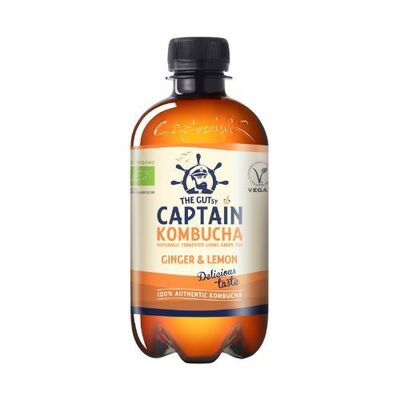 Kapitán Kombucha Zázvor, citrón 400ml*ZO