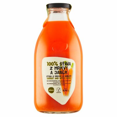 Ovocná šťava mrkva jablko 100% ZDRAVO 0,75l