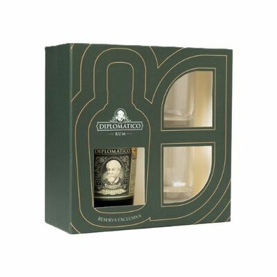 Diplomático Reserva Exclusiva Rum+2 poháre
