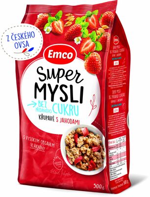 Müsli bez pridaného cukru s jahodami 500g Emco