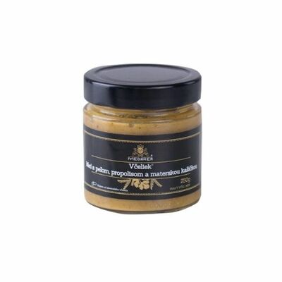 Med s peľom, propolisom a materskou kašičkou 250g Medáreň