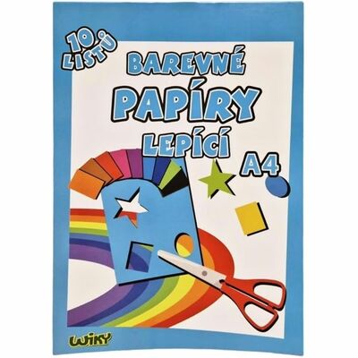 Papier farebný lepiaci A4, 10 listov