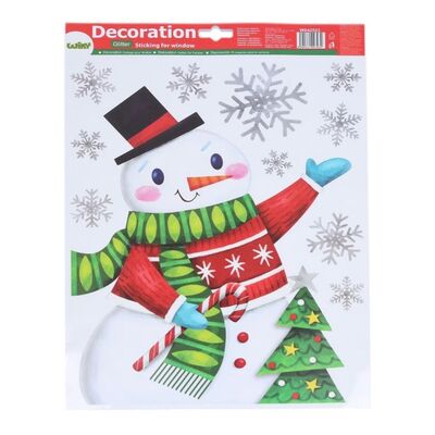 Nálepka na okno Vianočná- Snehuliak 29x41cm