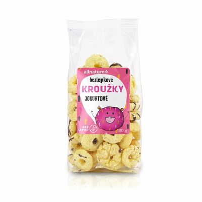 Allnature Bezlepkové Krúžky jogurtové 80g