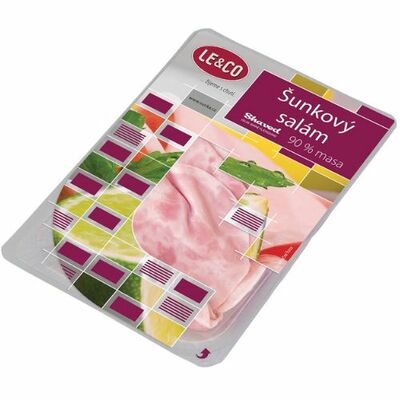 Saláma šunková nárez bravčový 90% 100g LE&amp;CO