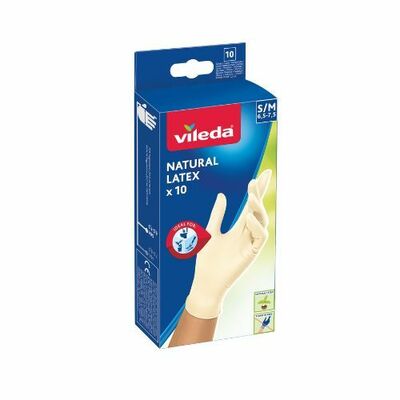 Vileda Natural Latex rukavice S/M 10ks