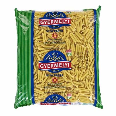 Cestoviny Penne semolinové 5kg Gyermelyi