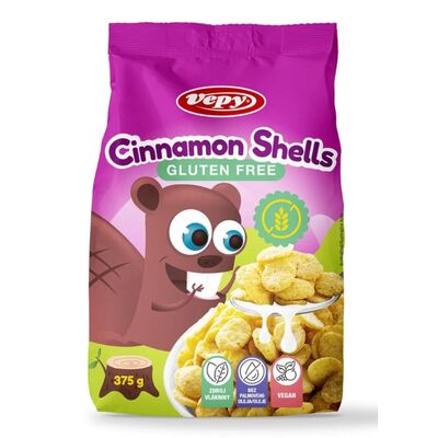 Vepy cereálie mušličky škoricové bezgluténové 375g
