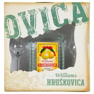 Williams Hruškovica 45% 0,7l Kazeta s 2 pohármi