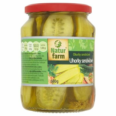 Uhorky sterilizované sendvičové 660g Natur Farm