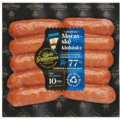 Klobásky Láďa Grileman Moravské na gril 400g, KU