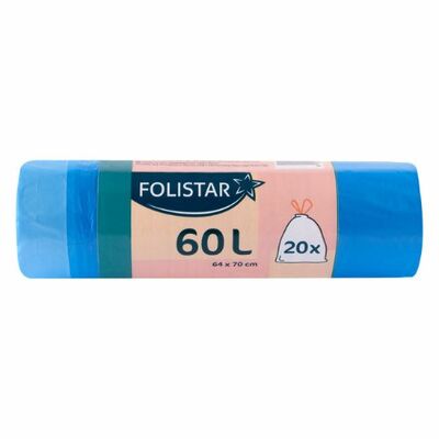 Vrecia na odpad 60l 64x70cm 20ks Folistar