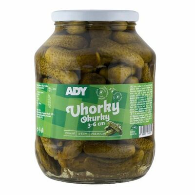 Uhorky coctailové sterilizované 3-6cm 1700ml (1600g) Ady