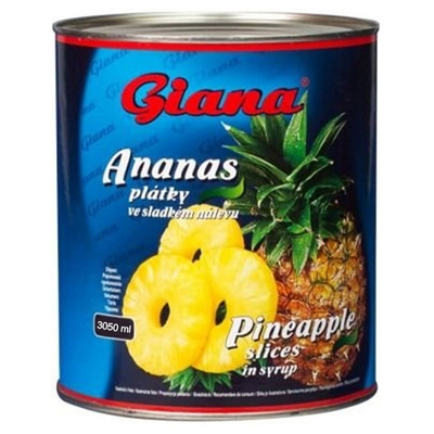 Kompót ananás plátky 3050g Giana