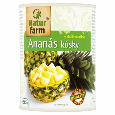 Kompót Ananás krájaný 565g Natur Farm