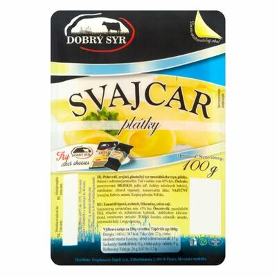 Syr Švajcar 45% plátky 100g Dobrý syr VÝPREDAJ