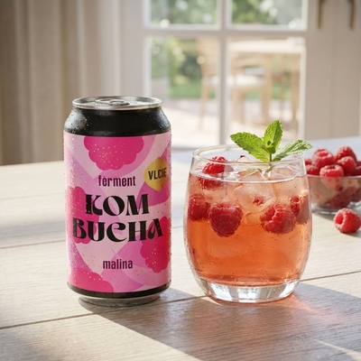 Kombucha Malina 320ml*ZO Vlčie
