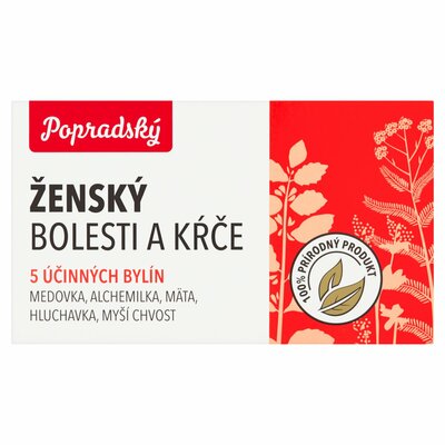 Popradský Ženský bolesti a kŕče byl. čaj 15x1,5g