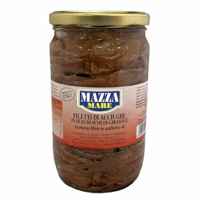 Ančovičky filety v oleji 720g Mazza