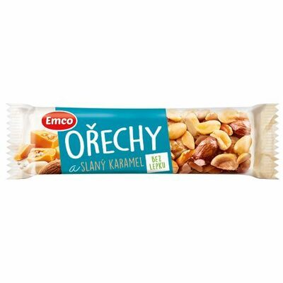 Tyčinka Orechy &amp; slaný karamel 35g Emco