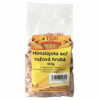 Himalájska soľ ružová hrubá 500g Vido