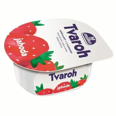 Tvaroh s vlákninou jahoda 140g Milko