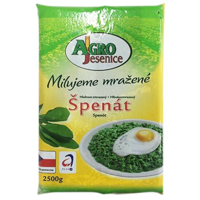 Mrazený Špenát pretlak 2,5kg Agro