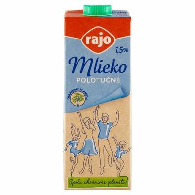 Mlieko polotučné 1,5% 1l Rajo