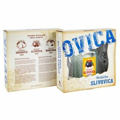 Bošácka Slivovica 52% 0,7l Kazeta s 2 pohármi