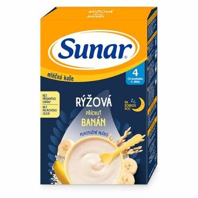 Sunar mliečna kaša ryžová na dobrú noc banán 210g