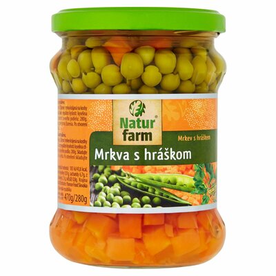 Mrkva s hráškom sterilizovaná 470g Natur Farm