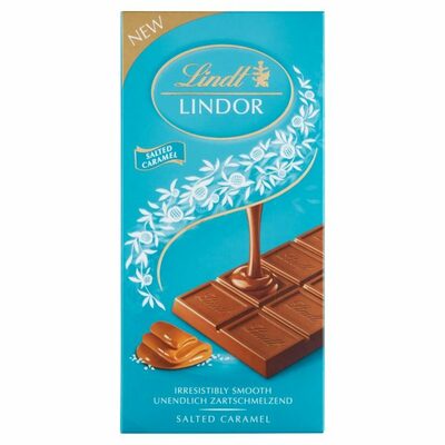 Lindt Lindor Mliečna čokoláda morská soľ a karamel 100 g