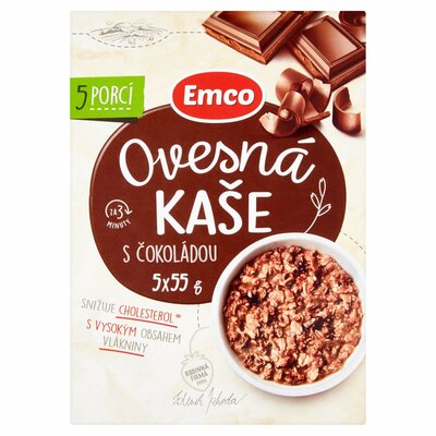 Ovsená kaša s čokoládou 5x55g Emco