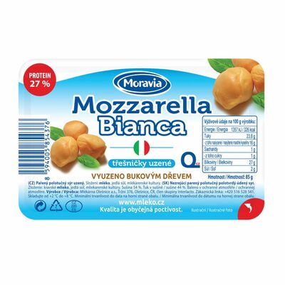 Mozzarella čerešničky údené Bianca 85g Moravia