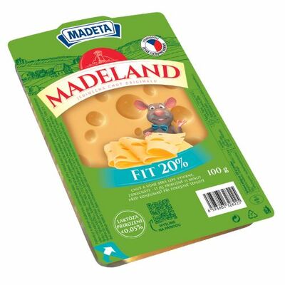 Syr Madeland Fit 20% plátky 100g Madeta