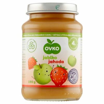 Detská výživa jablko jahoda DIA 190g Ovko