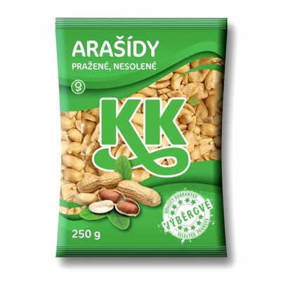 Arašidy lúpané pražené nesolené KK 250g Alika