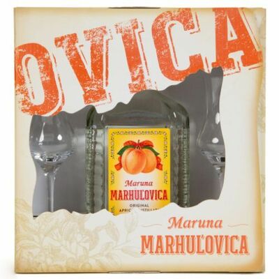 Maruna Marhuľovica 45% 0,7l Kazeta s 2 pohármi