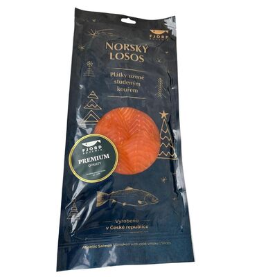Losos údený chladený plátky cca 1,5 kg Fjord
