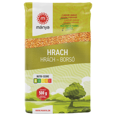 Hrach žltý lúpaný polený 500g Mánya