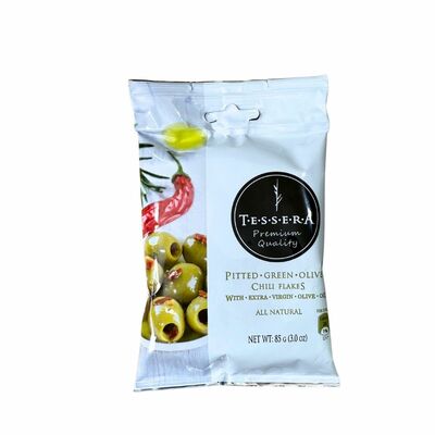 Olivy zelené s Chilli 85g Tessera