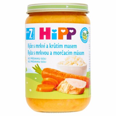 HiPP BIO Ryža s mrkvou a  morčacím mäsom, 220g