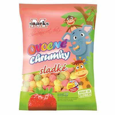 Chrumky kukuričné s ovocnou príchuťou 75g M-Snack