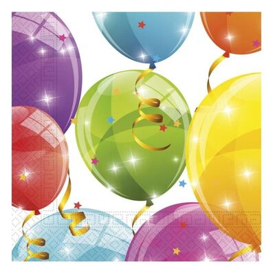 Papierové servítky Balóny 33x33cm, 20ks