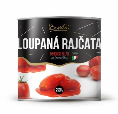 Paradajky lúpané celé 2,5kg Bassta