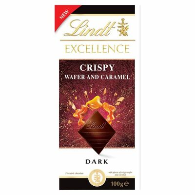 Lindt Excellence Horká čoko sušienky&amp;karamel 100g