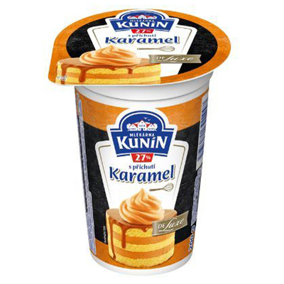 Smotana na šľahanie Karamel 27% 200g Kunín