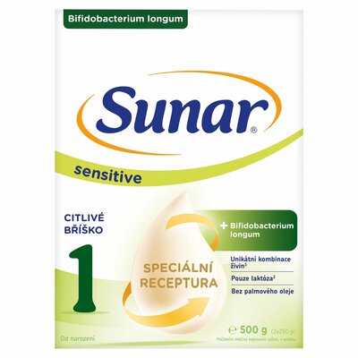 Sunar Sensitive 1 Mlieko počiatočné 500g (2x250g)