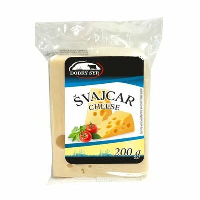 Syr Švajcar 45% blok 200g Dobrý syr